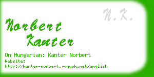 norbert kanter business card
